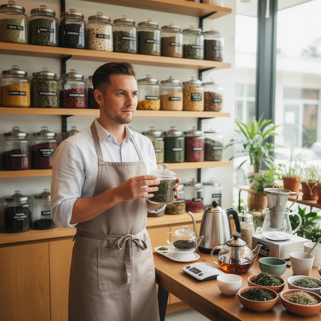 Čajna infuzija od koprive u čaši s limunom i svježim začinskim biljem.